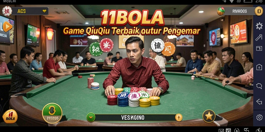 Tampilan gameplay QiuQiu di 11BOLA yang seru dan interaktif.
