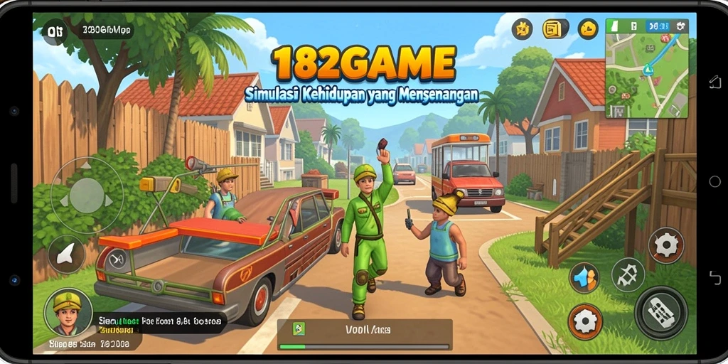 Tampilan gameplay menarik dari 182GAME yang menunjukkan simulasi kehidupan.