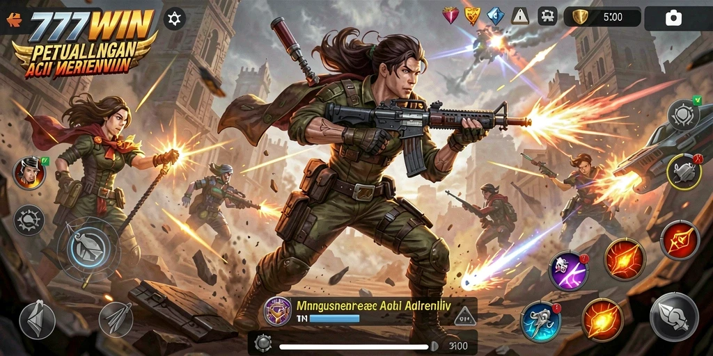 Tangkapan layar <strong>777WIN</strong> menampilkan aksi seru dalam pertempuran ARPG.