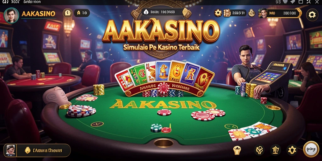 Screenshot utama AAKASINO menampilkan gameplay kasino yang realistis dan menarik.