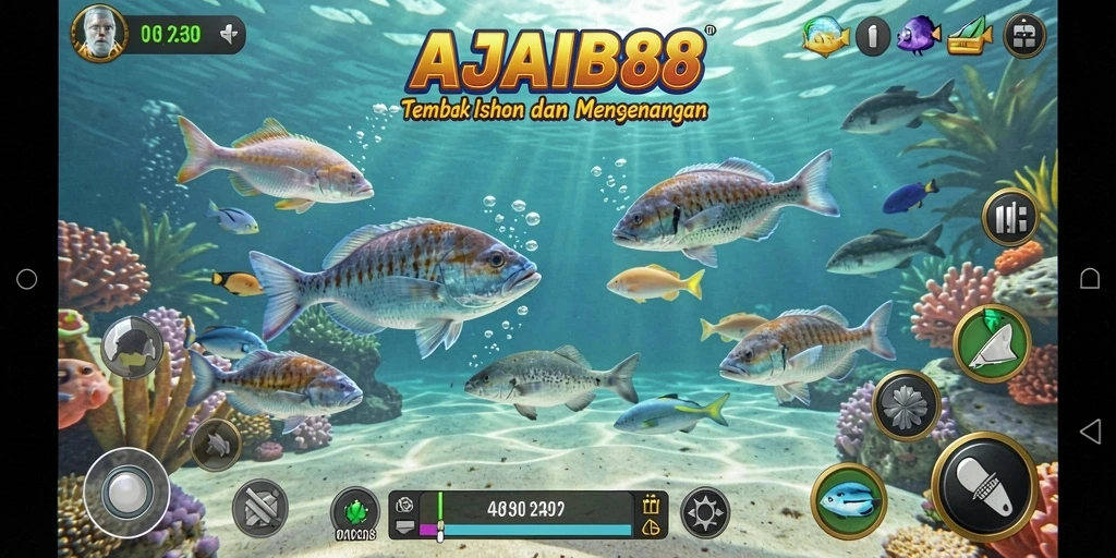 Screenshot AJAIB88 menunjukkan keseruan gameplay Tembak Ikan.