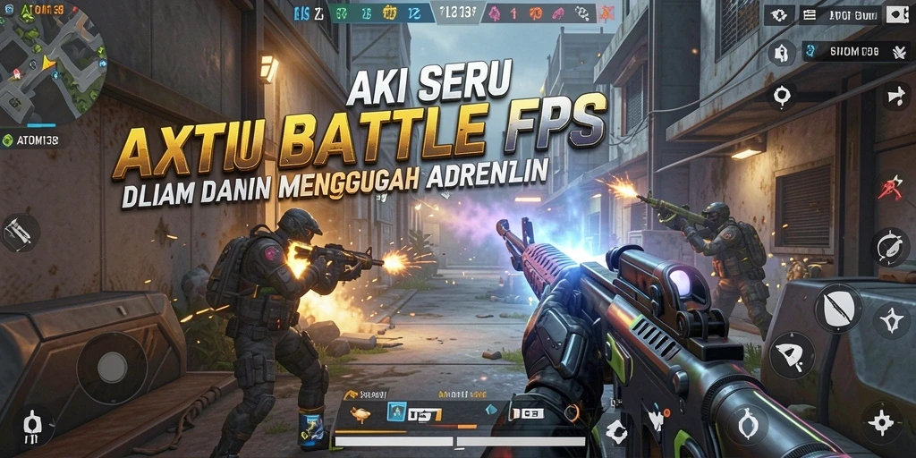 Screenshot gameplay ATOM138 yang menampilkan aksi pertempuran seru.