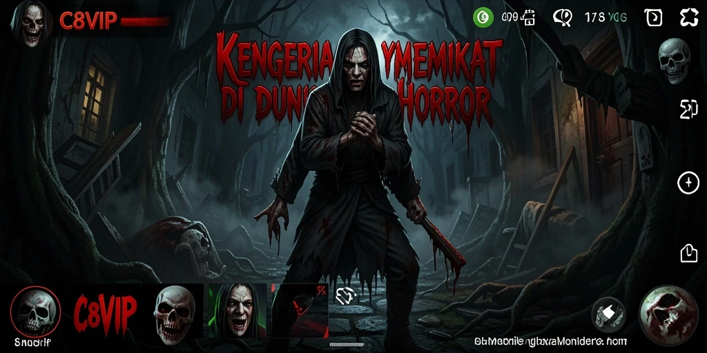 Screenshot C8VIP menampilkan momen ketegangan saat menghadapi makhluk menyeramkan.