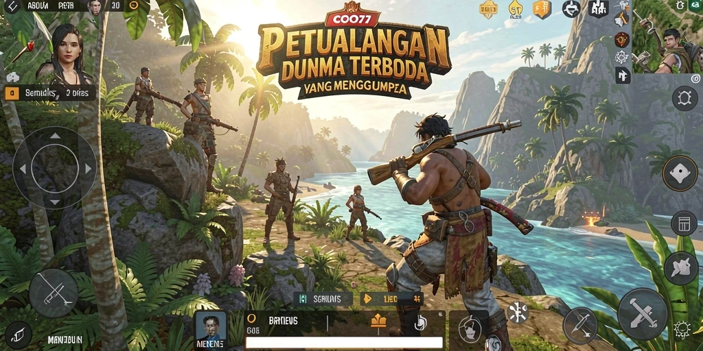 Screenshot gameplay COO77 menampilkan eksplorasi dunia yang kaya dan dinamis.