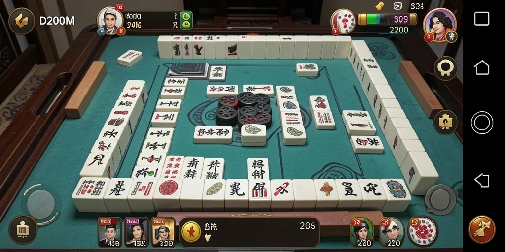 Tampilan gameplay D200M yang seru dan menantang dalam permainan Mahjong.