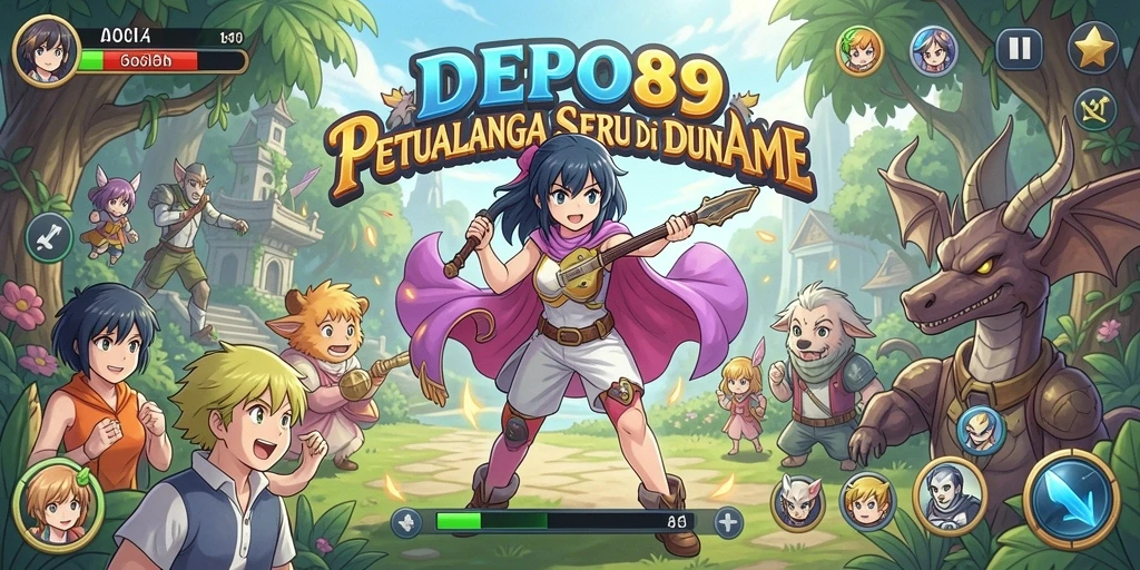 Menampilkan gameplay DEPO89 dengan karakter anime yang hidup.
