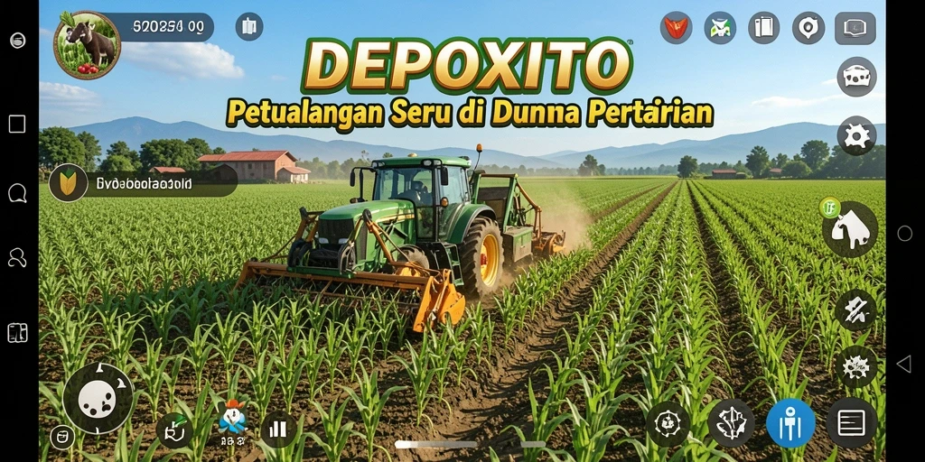 Tampilan gameplay DEPOXITO yang menampilkan aktivitas pertanian yang menarik.