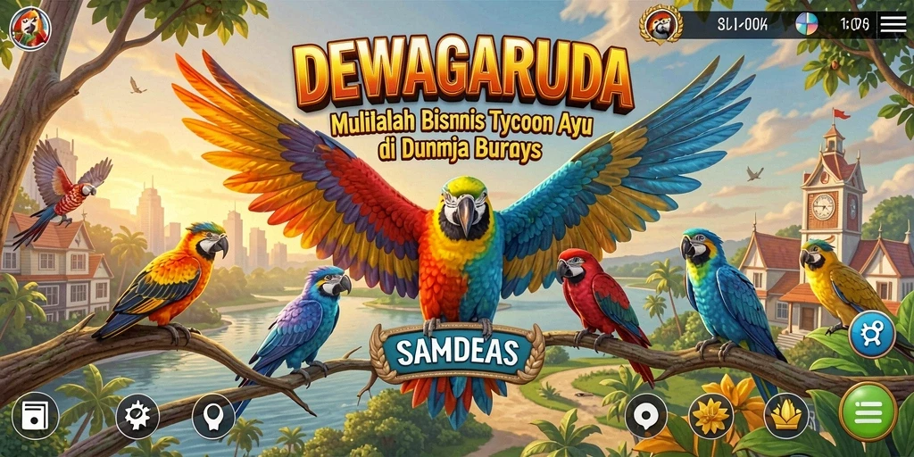 Tampilan gameplay DEWAGARUDA yang menarik dan penuh warna.