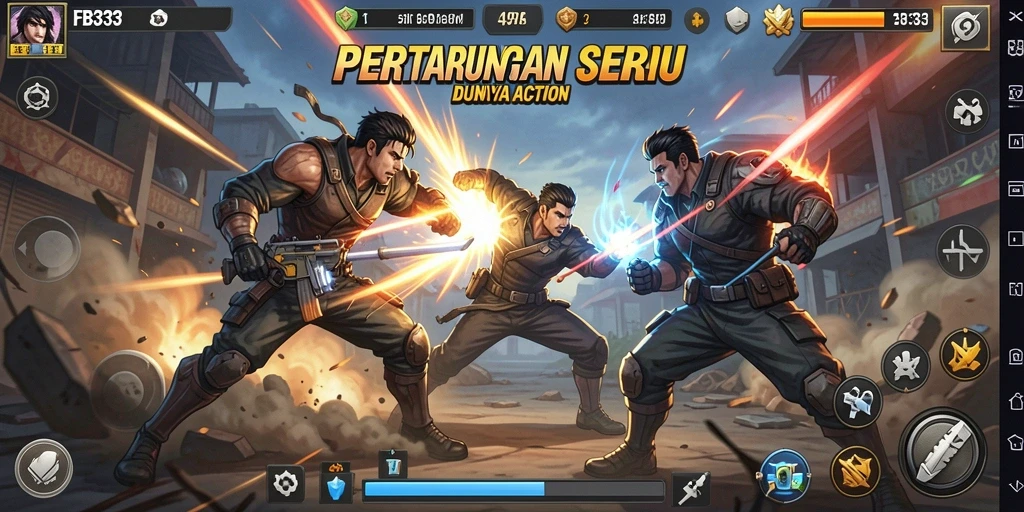 Screenshot menunjukkan momen menegangkan dari gameplay Action di FB333.