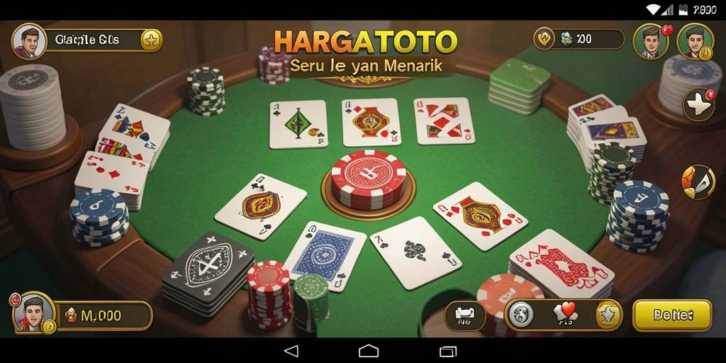 Tampilan gameplay HARGATOTO dengan fitur Gaple yang seru.