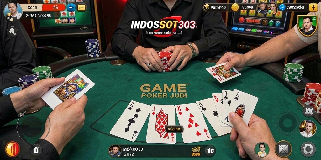 Tampilan seru gameplay Poker di INDOSLOT303 yang penuh strategi.