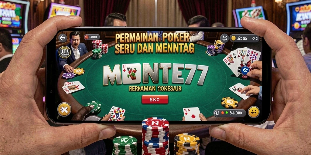 Tampilan gameplay poker yang mengasyikkan di MONTE77.