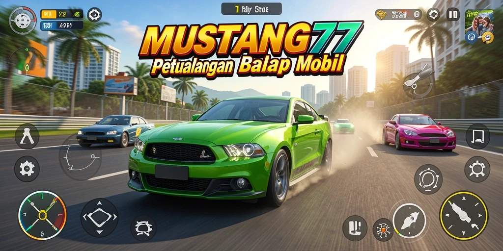 Tampilan gameplay balap mobil yang memacu adrenalin