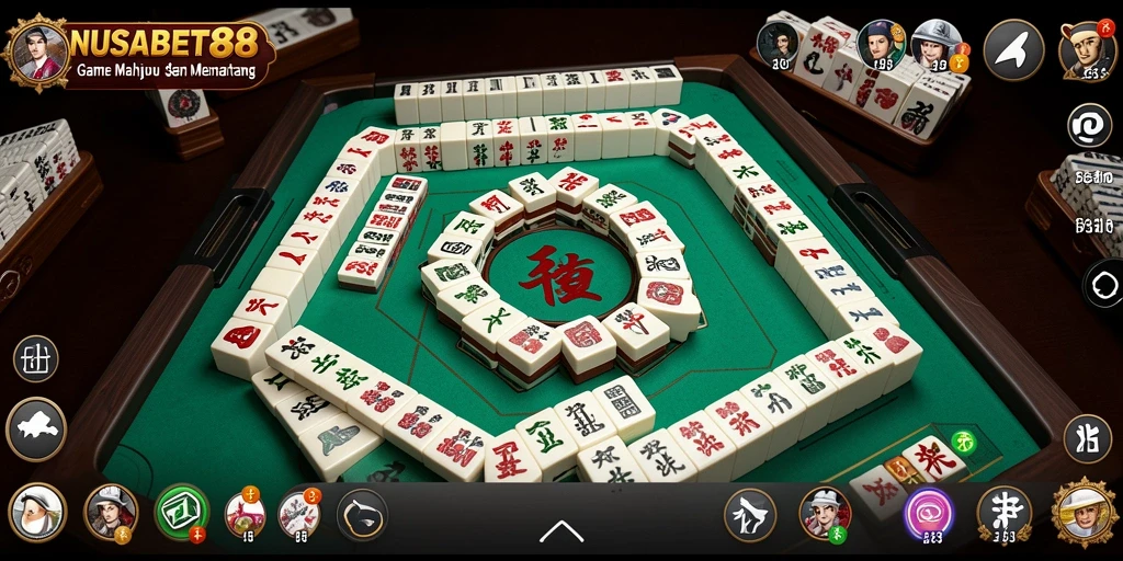 Screenshot menunjukkan gameplay seru dari NUSABET88 dalam Mahjong.