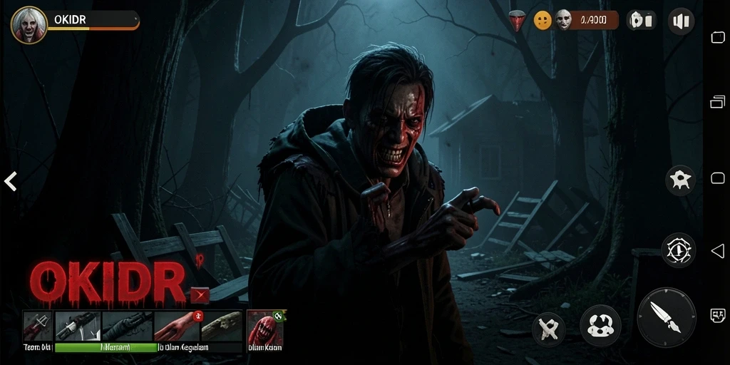 Gameplay OKIDR yang penuh ketegangan dan kegelapan.