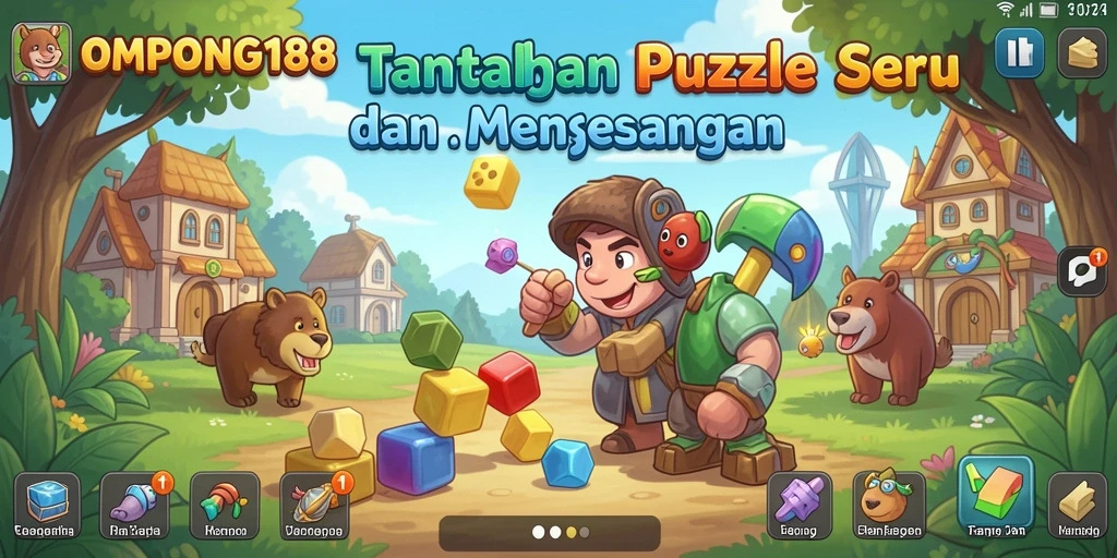 Tampilan gameplay OMPONG188 dengan puzzle yang menantang.
