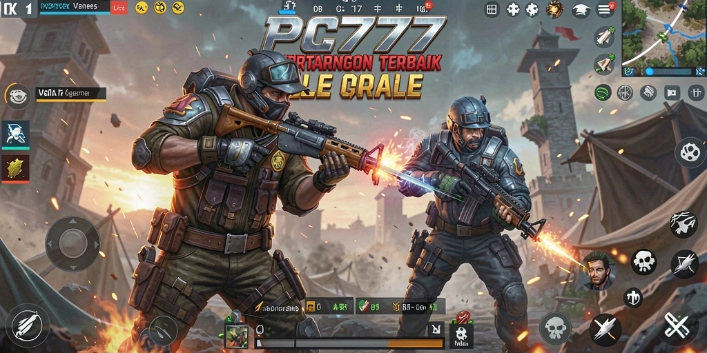 Gameplay mendebarkan dari PC777 dalam pertarungan Battle Royale.