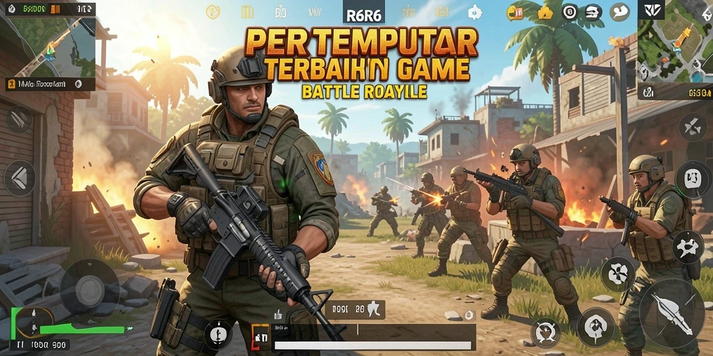 Gameplay R6R6 menampilkan pertempuran intens dalam dunia Battle Royale.