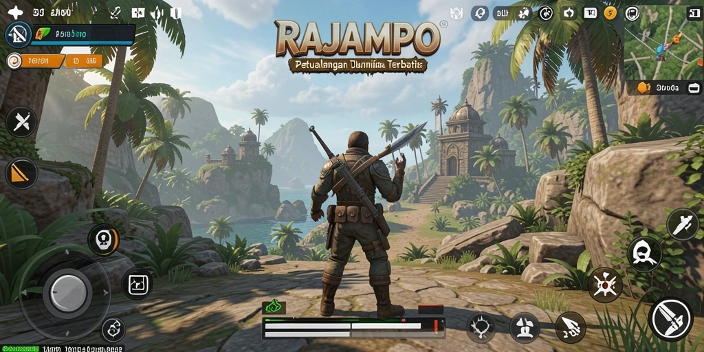 Gameplay RAJAMPO yang memukau dalam dunia terbuka.