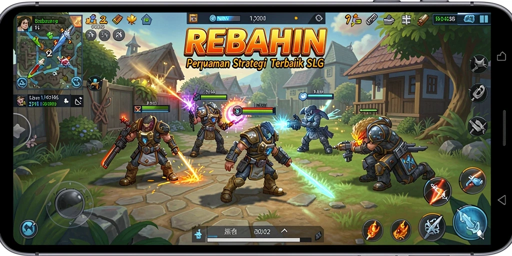 Tampilan gameplay REBAHIN yang menarik dan strategis.