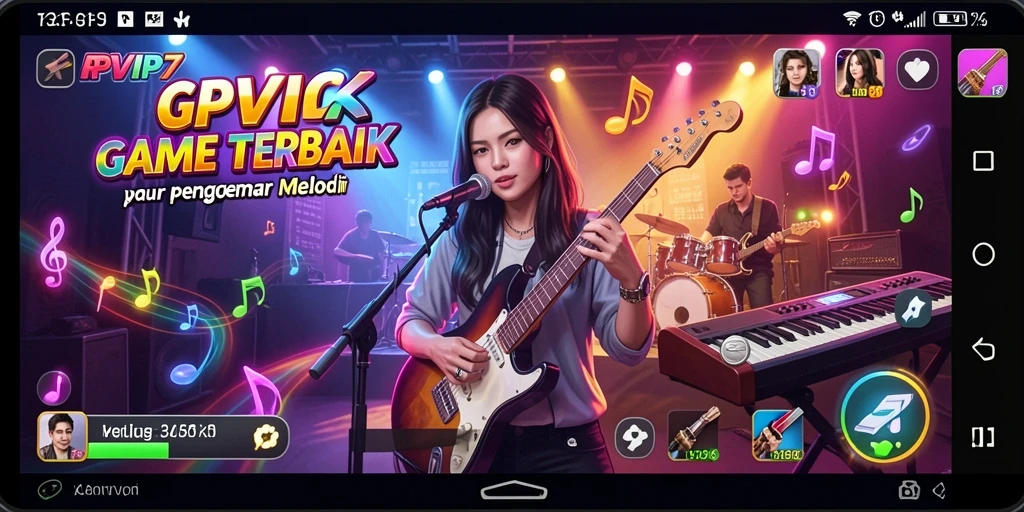 Screenshot gameplay RPVIP7 menunjukkan pengalaman musik yang interaktif dan seru.