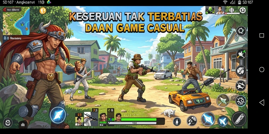 Tampilan gameplay menarik dari SD107 yang menyenangkan dan penuh warna.