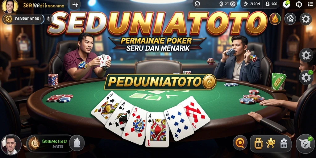 Tampilan gameplay poker yang menarik dan menyenangkan di SEDUNIATOTO.