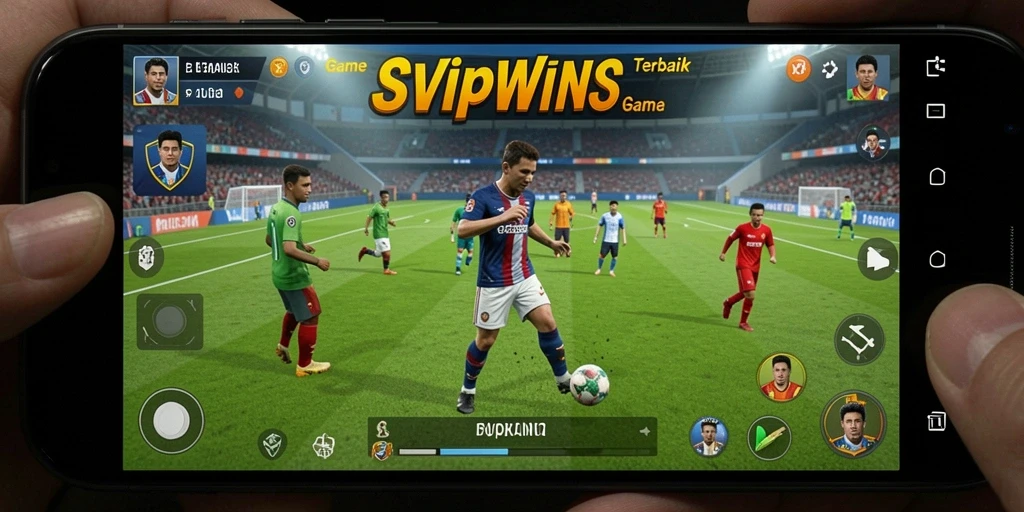 Tampilan menarik dari gameplay <strong>SVIPWINS</strong> yang menampilkan pertandingan sepak bola yang mendebarkan.