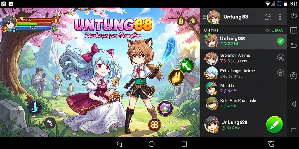 Screenshot utama UNTUNG88 menampilkan pertarungan karakter anime yang seru.