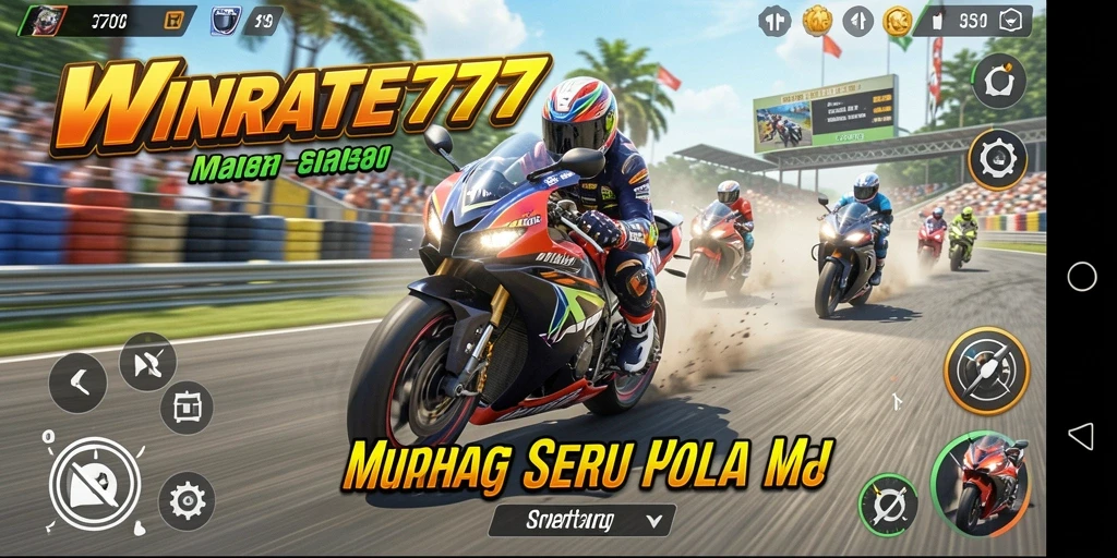 Tampilan gameplay balapan motor yang mendebarkan dan penuh aksi.