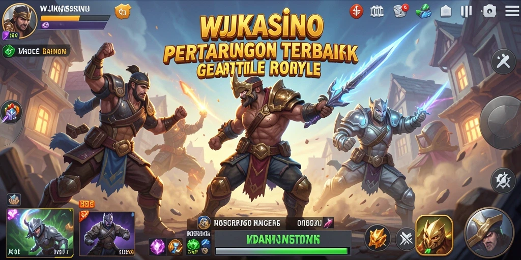 Screenshot WJKASINO menunjukkan aksi pertempuran seru dalam game Battle Royale.