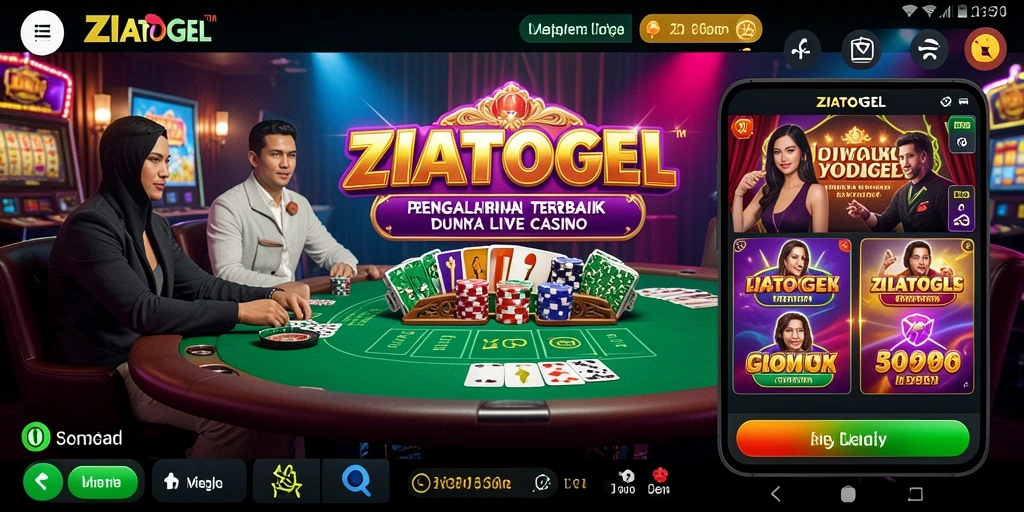 Tampilan gameplay ZIATOGEL dengan dealer langsung dan permainan menarik.
