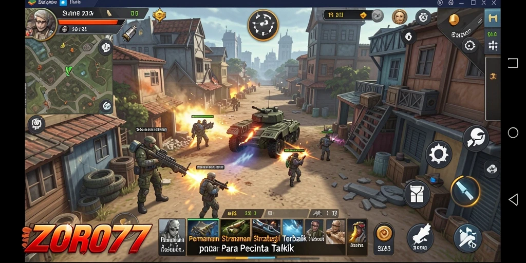 Tampilan gameplay <strong>ZORO77</strong> yang seru dan dinamis dalam pertempuran strategi.